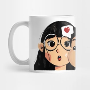 cute illustration of valentine romantic couple Mug